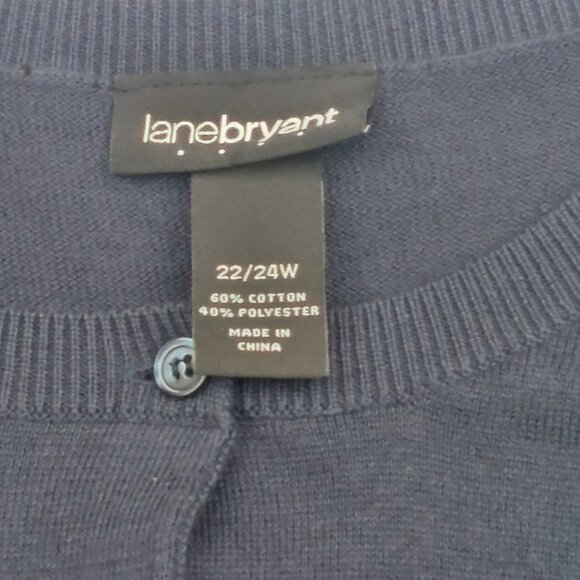 Lane Bryant Navy Blue Cardigan Sweater Size 18/20 3X Argyle Print Button Front - Picture 6 of 6